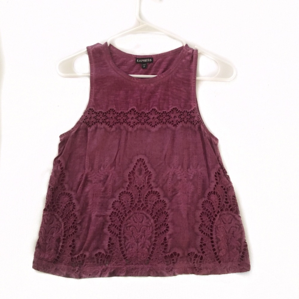 Express Tank Top with Embroidery Cut outs